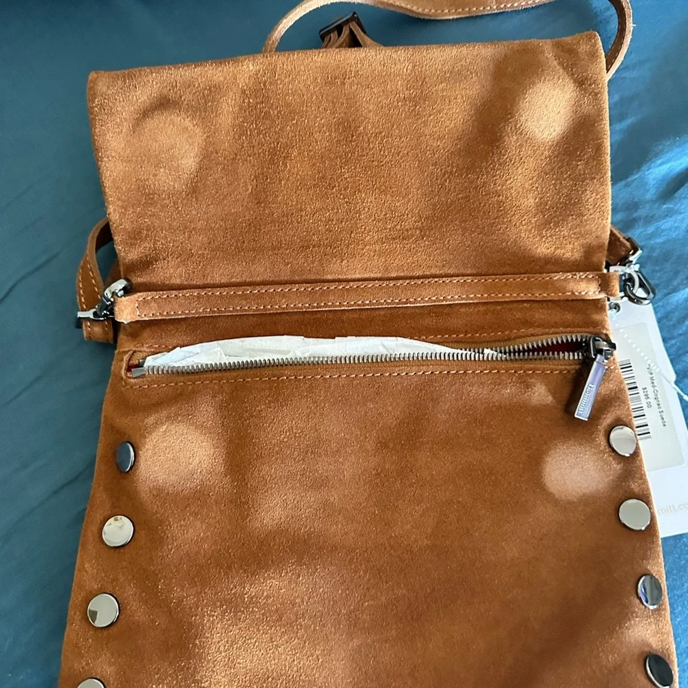 NWT MED VIP Cognac Suede Crossbody - Picture 3 of 4